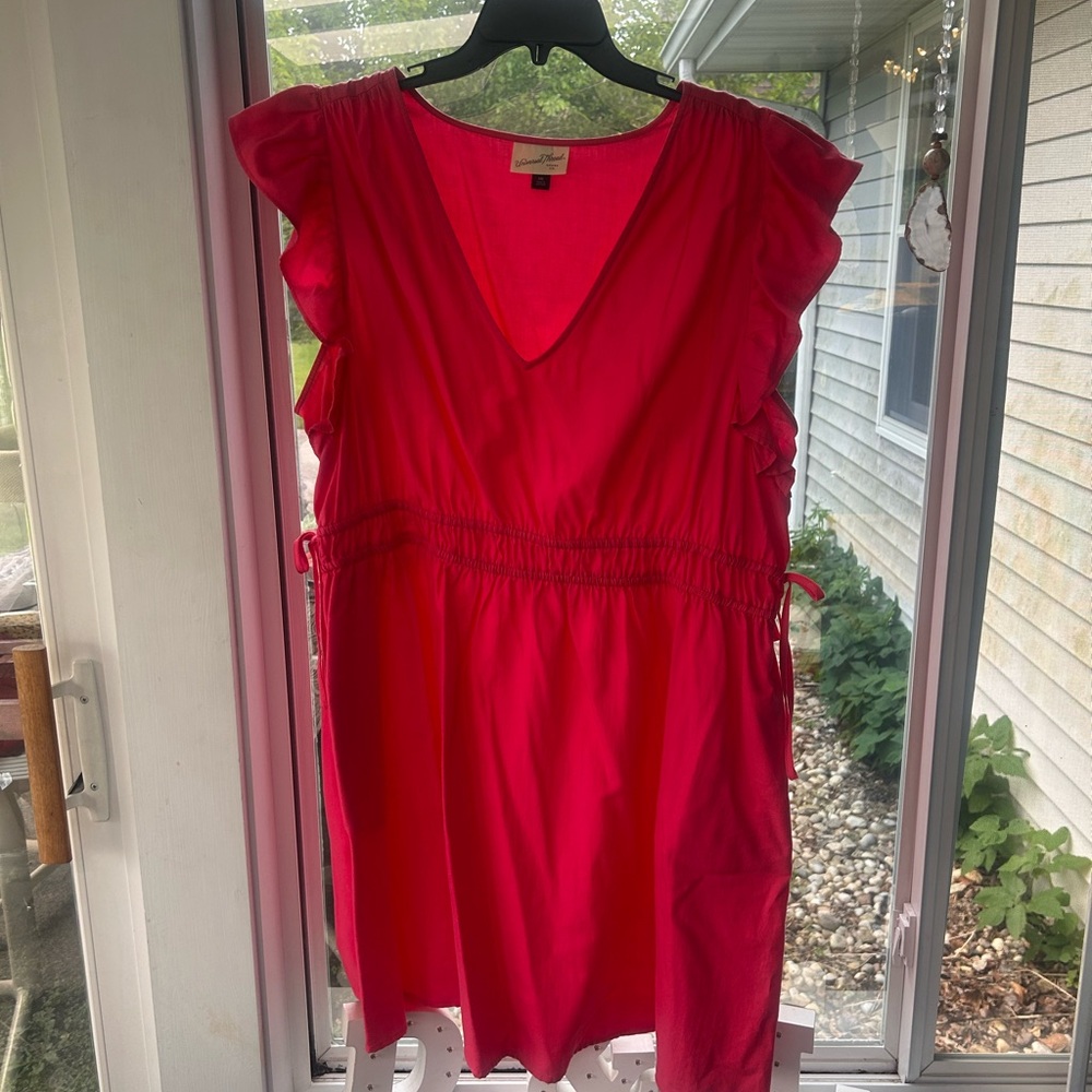 Universal Thread Vivid Pink Ruffle Dress